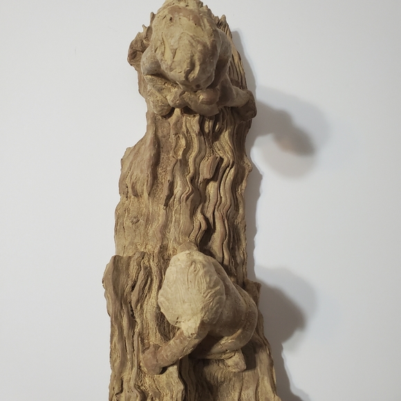 Vintage Haeger Pottery M. Strubel Resin Sculpture 2 Children On A Fallen Tree - Picture 12 of 16